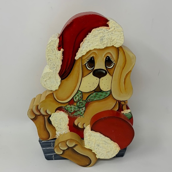 Vintage Other - Vintage dog wooden Christmas decoration
